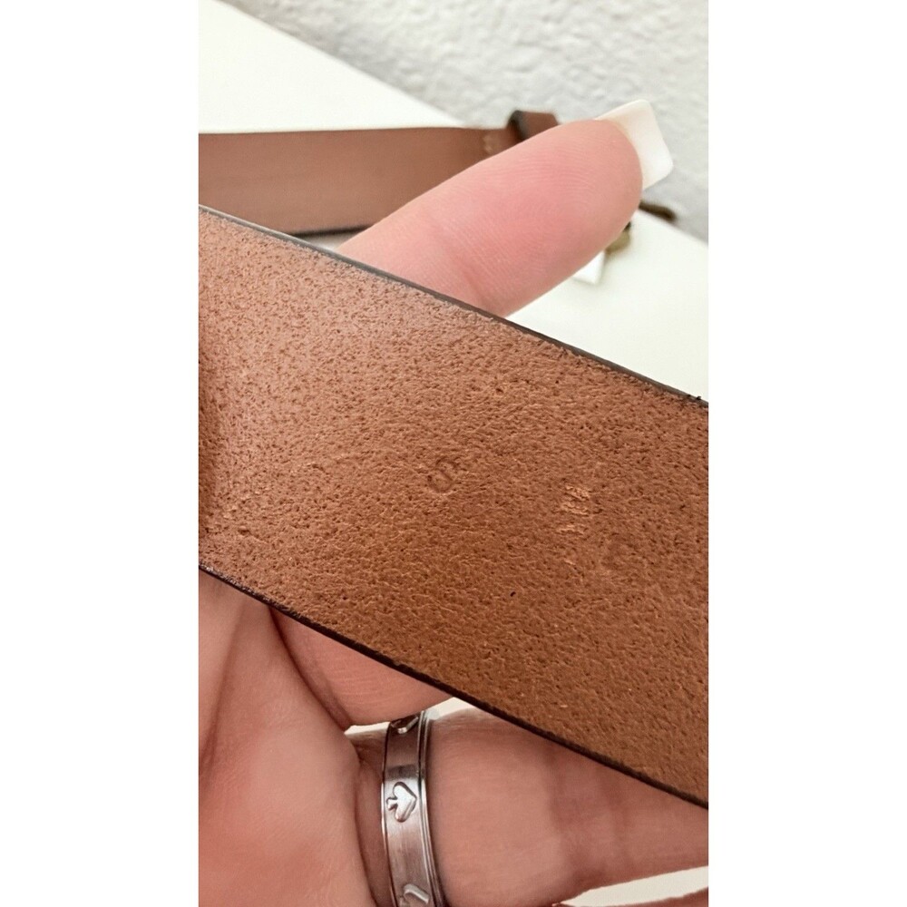 Madewell Women’s Brown Leather Belt Pecan Brass Buckle Small B3052 Adjustable - Picture 11 of 12
